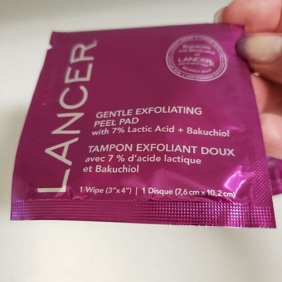 Lancer Gentle Exfoliating Peel Pad Set of 4 Individually Wrapped Wipes - Picture 2 of 4